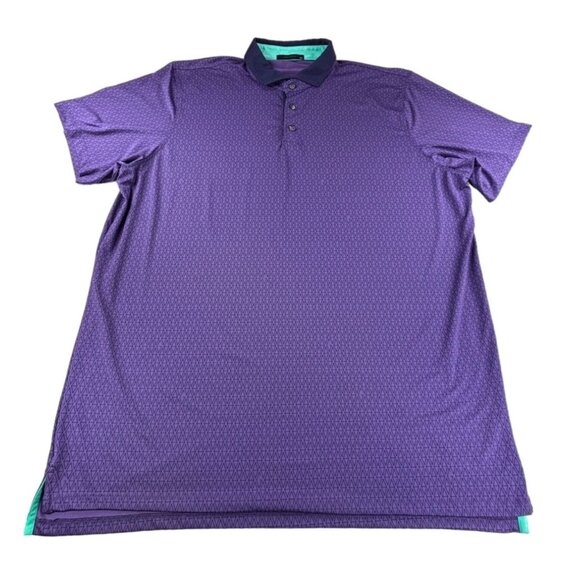 Greyson Polo Shirt Mens XXL Purple Geometric Performance Golf Top - Picture 1 of 6